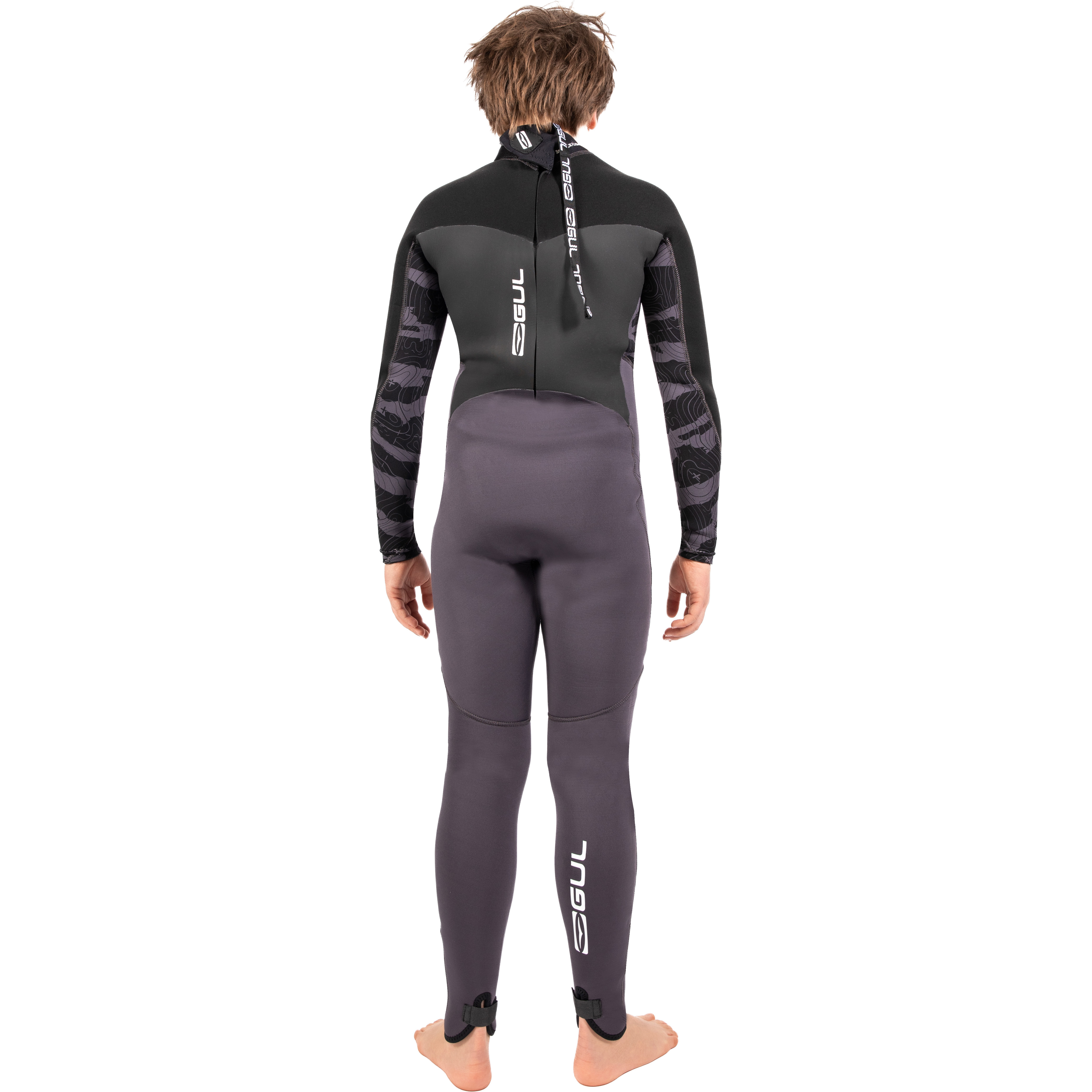 2025 Gul Junior Response 5/3mm Back Zip Wetsuit RE1218-C1 - Charcoal / Contour Camo